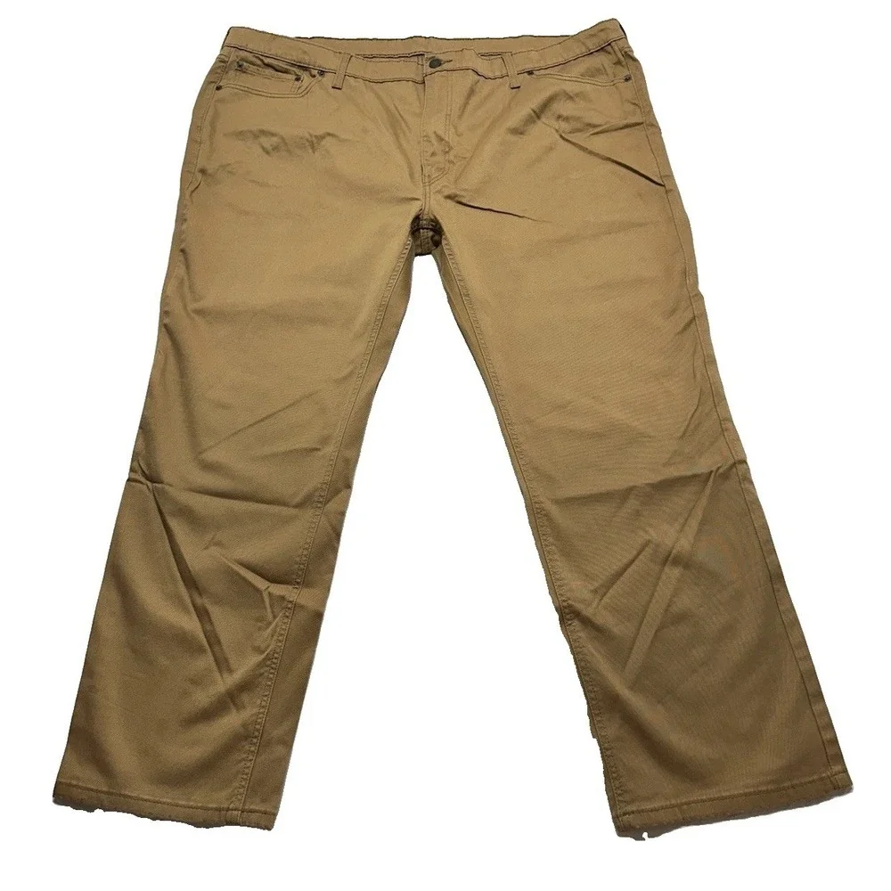 Levi's 541 Athletic Taper Pants Mens 50x32 Brown Khaki Chino Twill WaterLess